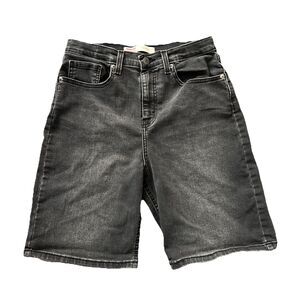 Levi’s Signature Shorts Boys 18 Regular Loose Skate Fit Black Denim Y2K